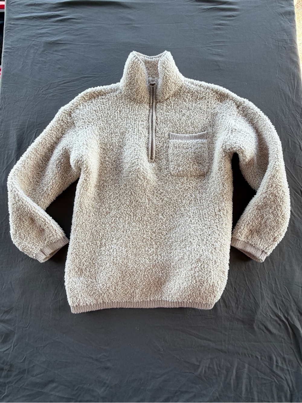 aerie Men's Cream Sherpa Half-Zip Pullover
